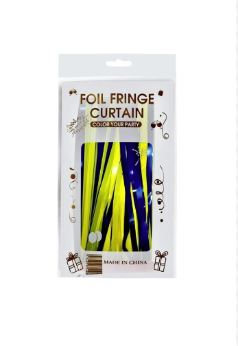 İthal Metalize Sarı Lacivert Arka Plan Perdesi 2x1 m